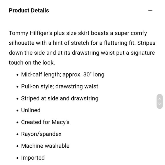 Tommy Hilfiger Drawstring Side Striped Skirt NWT - Picture 9 of 10